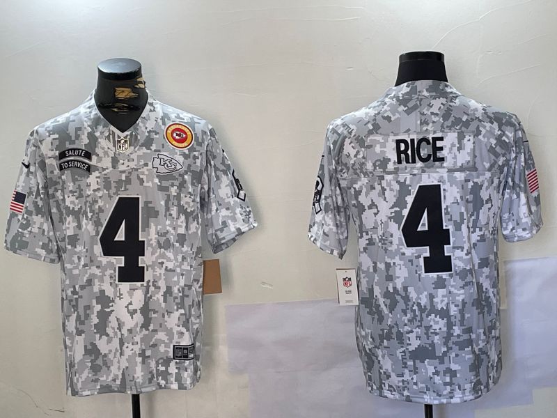 Men Kansas City Chiefs #4 Rice Nike Arctic Camo 2024 Salute to Service Limited NFL Jersey style 1->kansas city chiefs->NFL Jersey